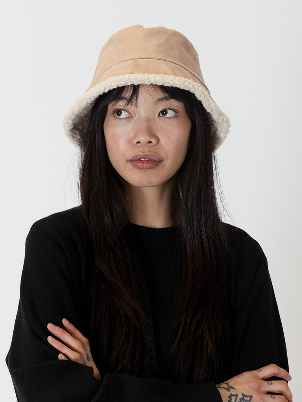 Sherpa Reversible Bucket Hat - Camel-LYLA+LUXE-Over the Rainbow
