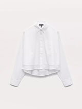 Beatrice Cropped Poplin-Organza Shirt - White-RAG + BONE-Over the Rainbow