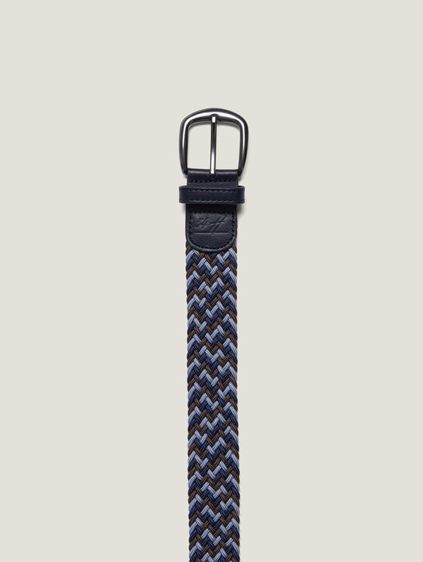 Braided Elastic Belt - Indigo Multi