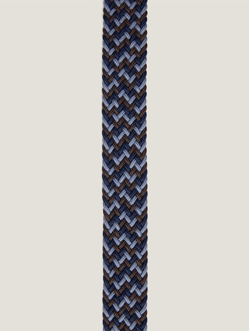 Braided Elastic Belt - Indigo Multi-34 HERITAGE-Over the Rainbow