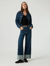 Cathy Cuff Jeans - Dark Blue Denim-Mavi-Over the Rainbow