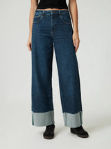 Cathy Cuff Jeans - Dark Blue Denim-Mavi-Over the Rainbow