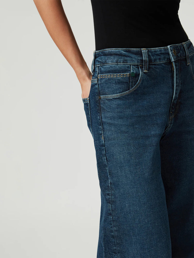 Cathy Cuff Jeans - Dark Blue Denim-Mavi-Over the Rainbow