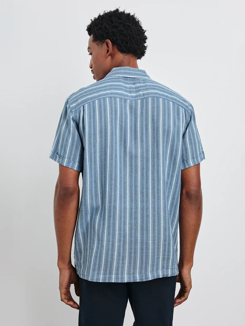 Cayman Shirt - Coastal Blue Stripe-Rails-Over the Rainbow