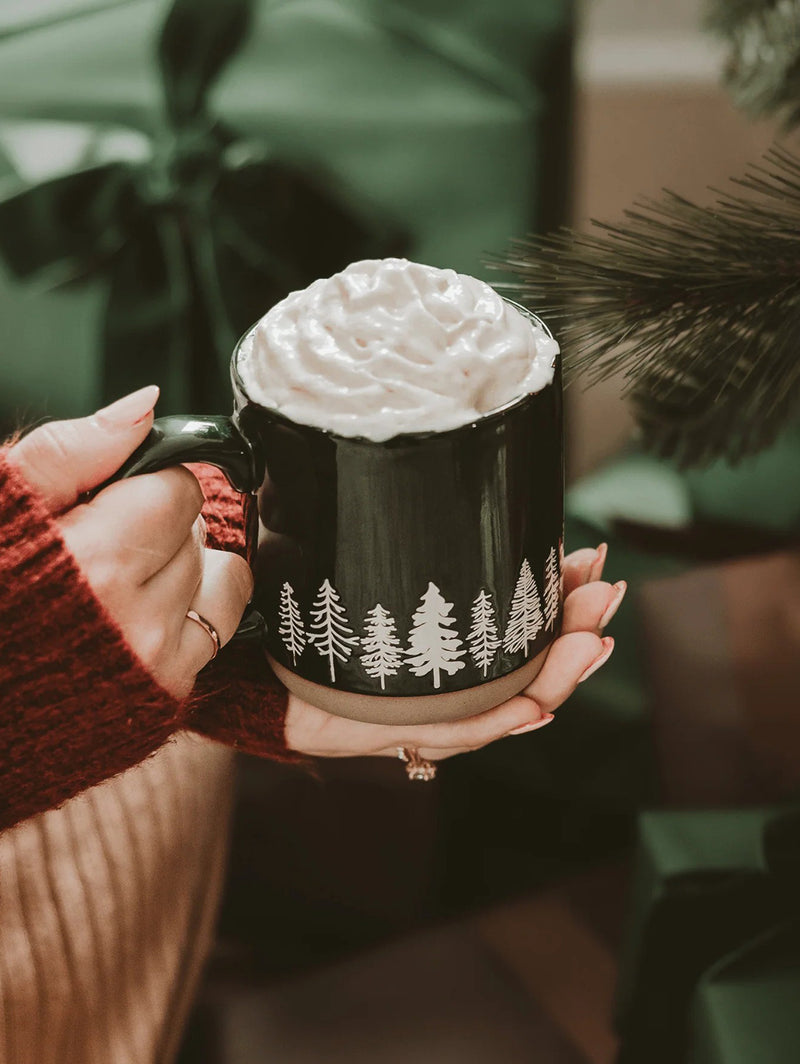 Pine Trees 14oz Stoneware Coffee Mug-SWEET WATER DECOR-Over the Rainbow