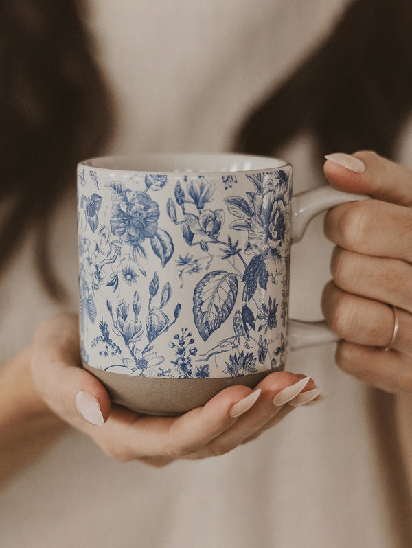 Stoneware Coffee Mug - Blue Delft-SWEET WATER DECOR-Over the Rainbow