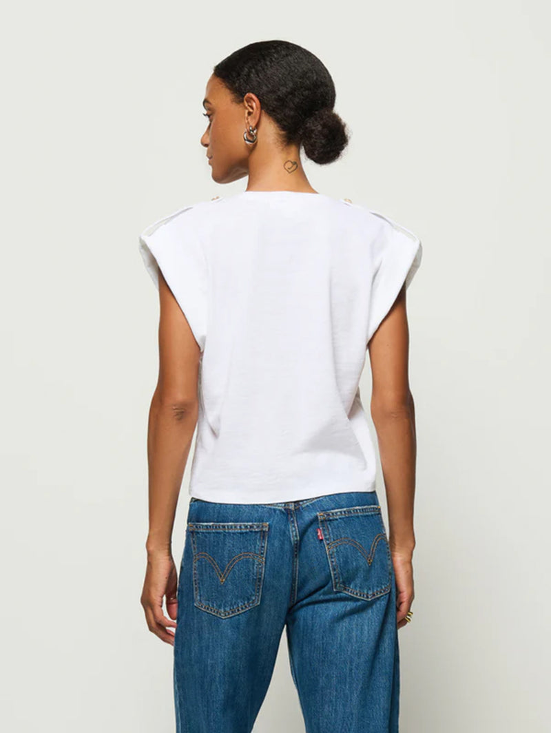 Cooper V Neck Tank - Optic White