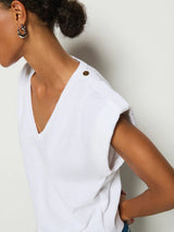 Cooper V Neck Tank - Optic White