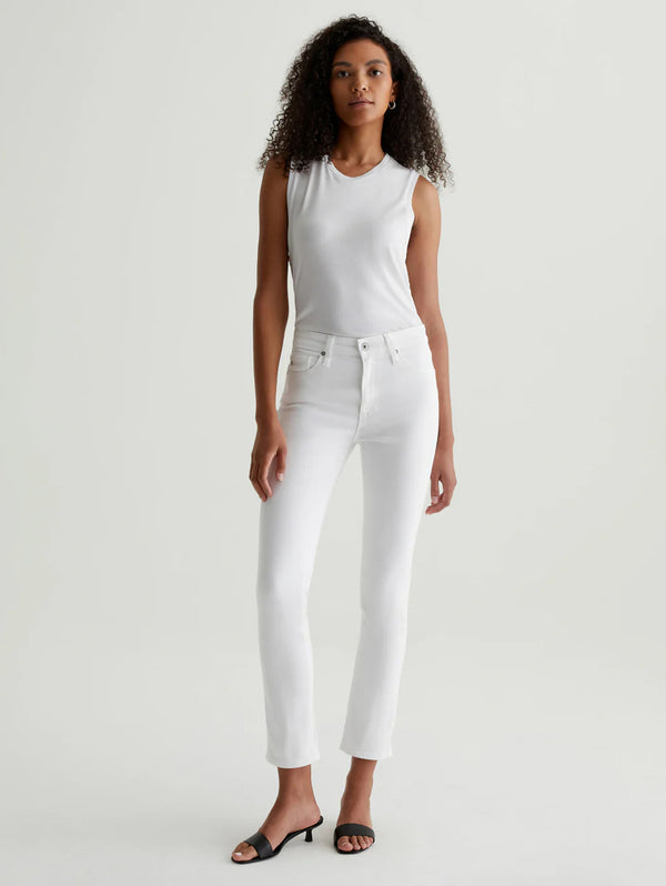 Mari Mid Rise Straight Jean - White-AG Jeans-Over the Rainbow