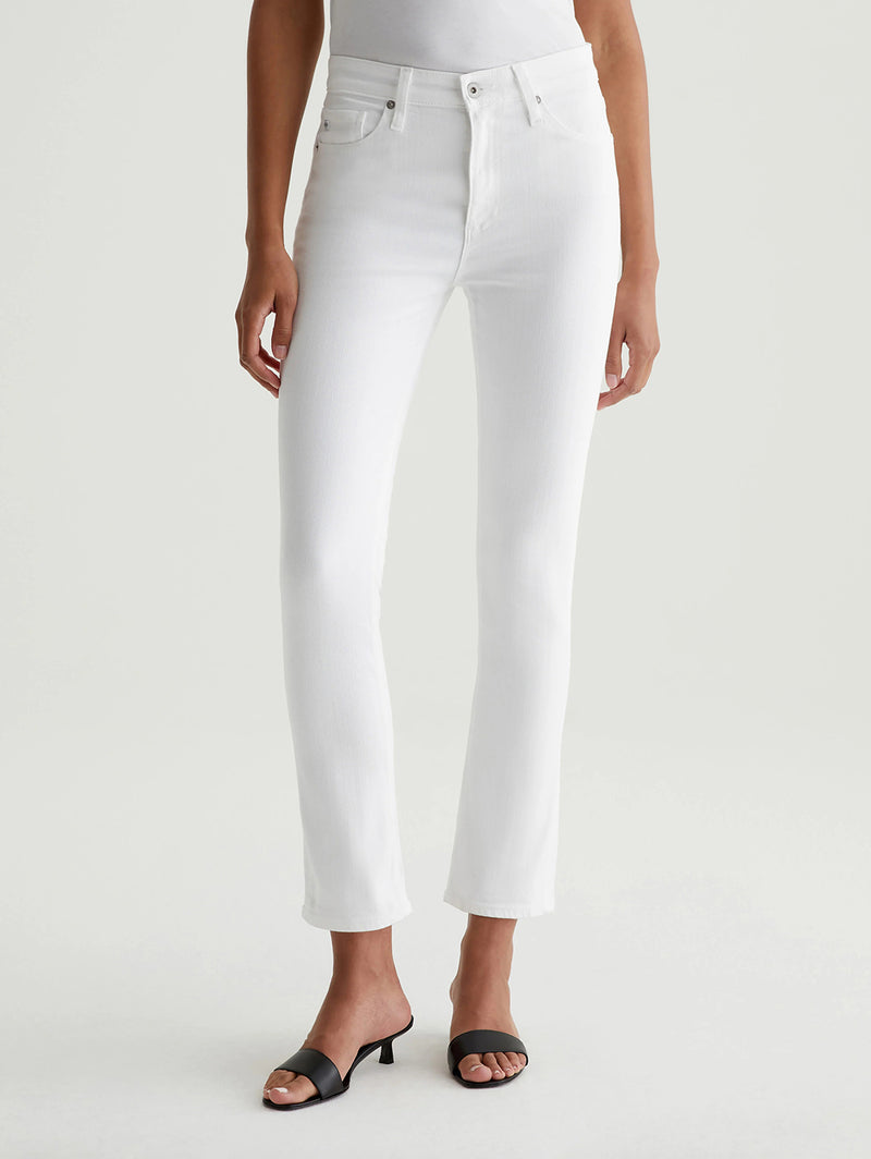 Mari Mid Rise Straight Jean - White-AG Jeans-Over the Rainbow