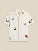 Embroidery Flowers Shirt - Natural-PORTUGUESE FLANNEL-Over the Rainbow