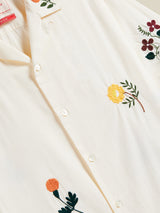 Embroidery Flowers Shirt - Natural-PORTUGUESE FLANNEL-Over the Rainbow