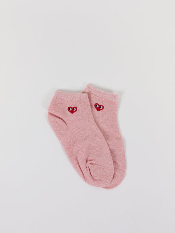 Short Eye Heart Sock - Pink-LIM LIM-Over the Rainbow