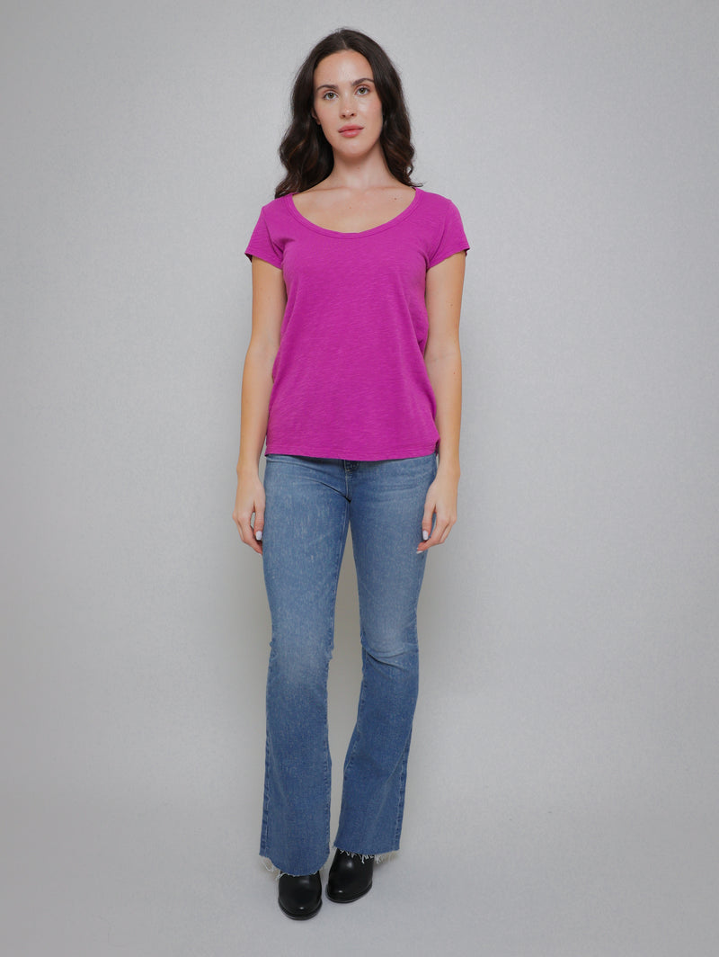 Kira Short Sleeve Scoop Tee - Tuscany-Velvet-Over the Rainbow