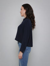 Larissa Gauze Button Up - Navy-Velvet-Over the Rainbow