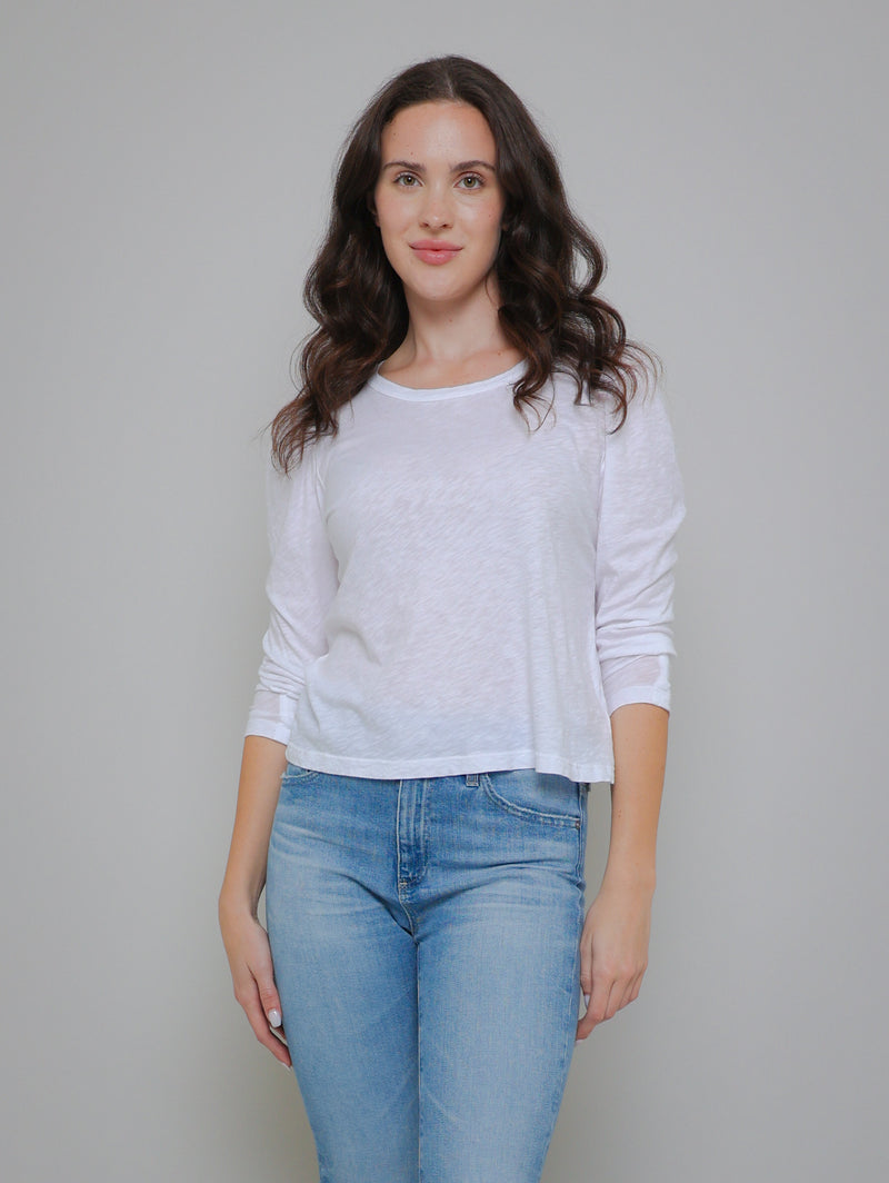 Wilda Slub Mutton Sleeve Top - White-Velvet-Over the Rainbow