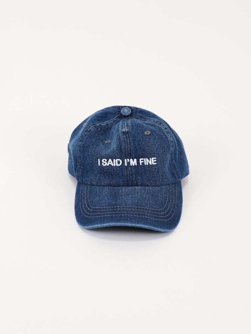 I'm Fine Dad Cap - Denim/White-INTENTIONALLY _______-Over the Rainbow