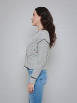 Shaker Diamond Knit Cardigan - Pebble Pepper-AUTUMN CASHMERE-Over the Rainbow