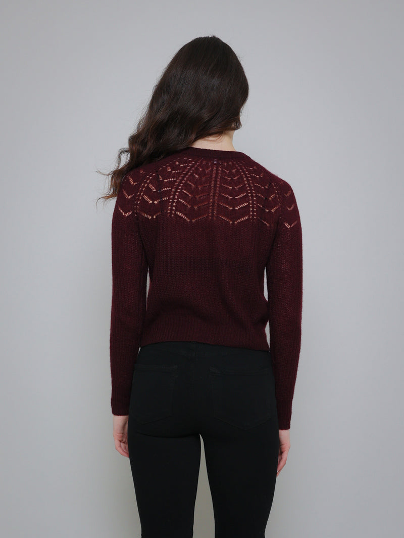 Scalloped Pointelle Yoke Crew - Bordeaux-AUTUMN CASHMERE-Over the Rainbow