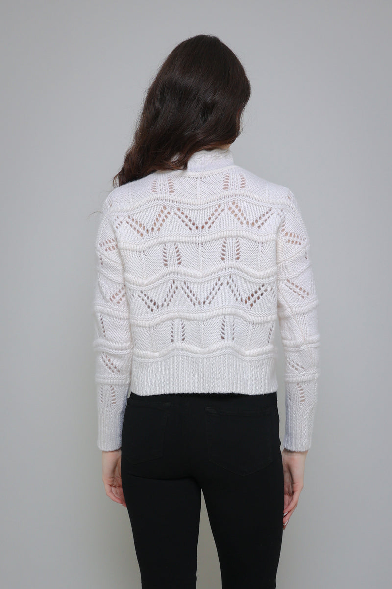 Chunky Wavy Pointelle Sweater - Chalk-AUTUMN CASHMERE-Over the Rainbow