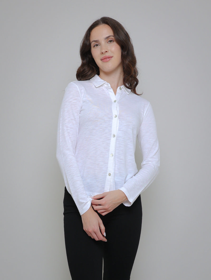 Knit Shirt - White-Bella Dahl-Over the Rainbow