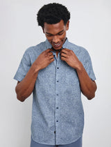 Fairfax Shirt - Abstract Block Blue-Rails-Over the Rainbow