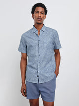 Fairfax Shirt - Abstract Block Blue-Rails-Over the Rainbow