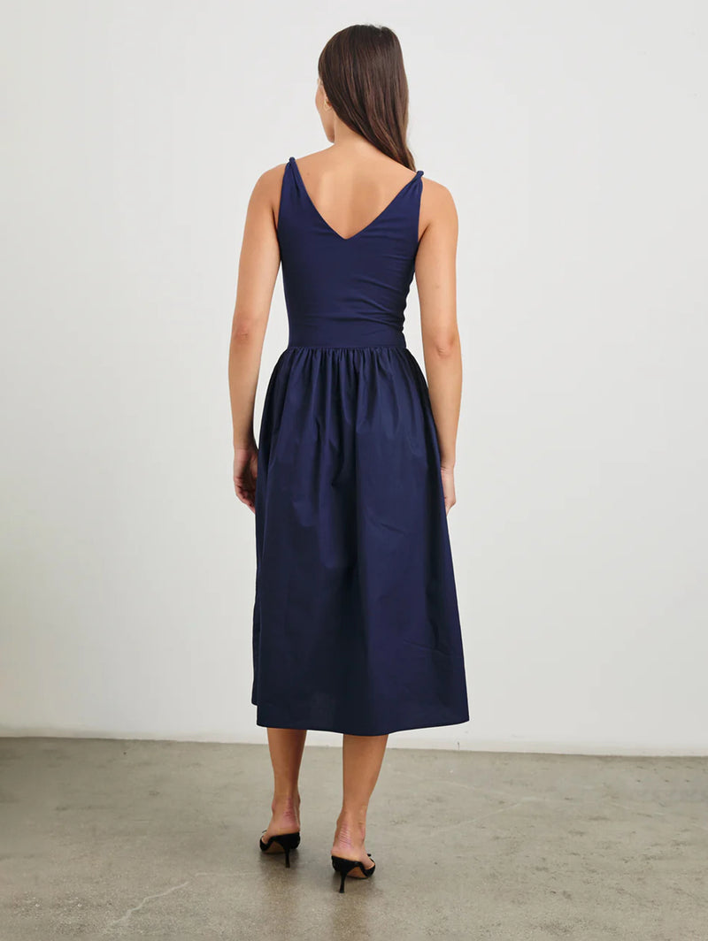 Franca Dress - Navy-Rails-Over the Rainbow