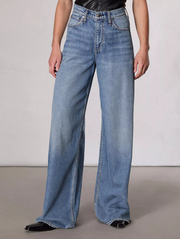 Featherweight Sofie High Rise Wide Jean - Beverly-RAG + BONE-Over the Rainbow