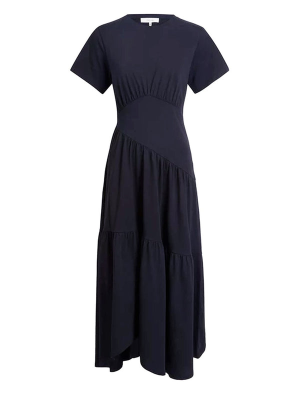 The Gathered Dress - Navy-FRAME-Over the Rainbow