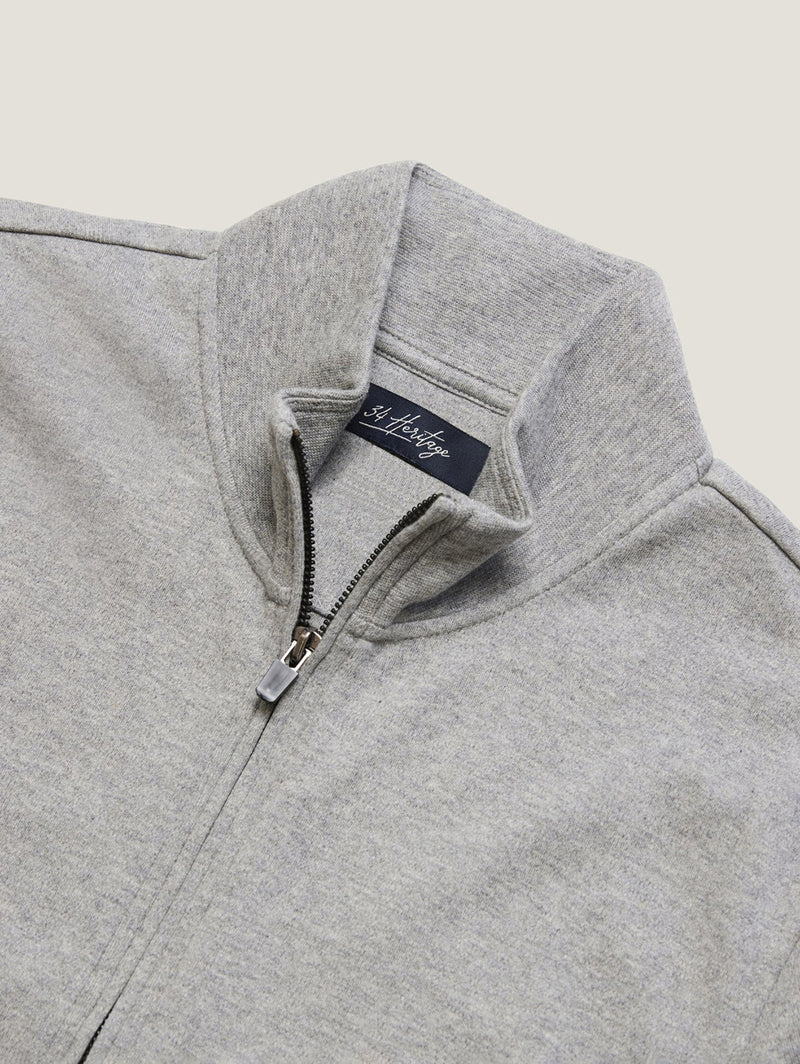 High Neck Zip Up - Grey Melange-34 HERITAGE-Over the Rainbow