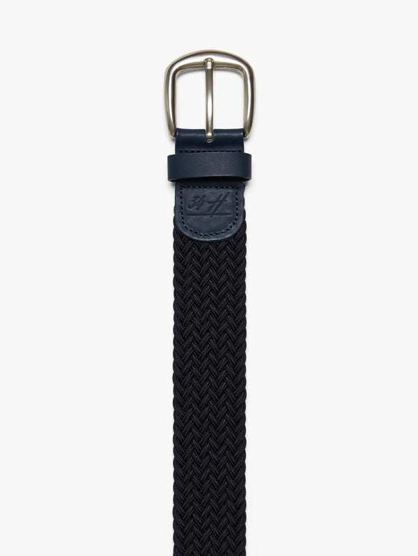 Braided Elastic Belt - Navy Blue-34 HERITAGE-Over the Rainbow