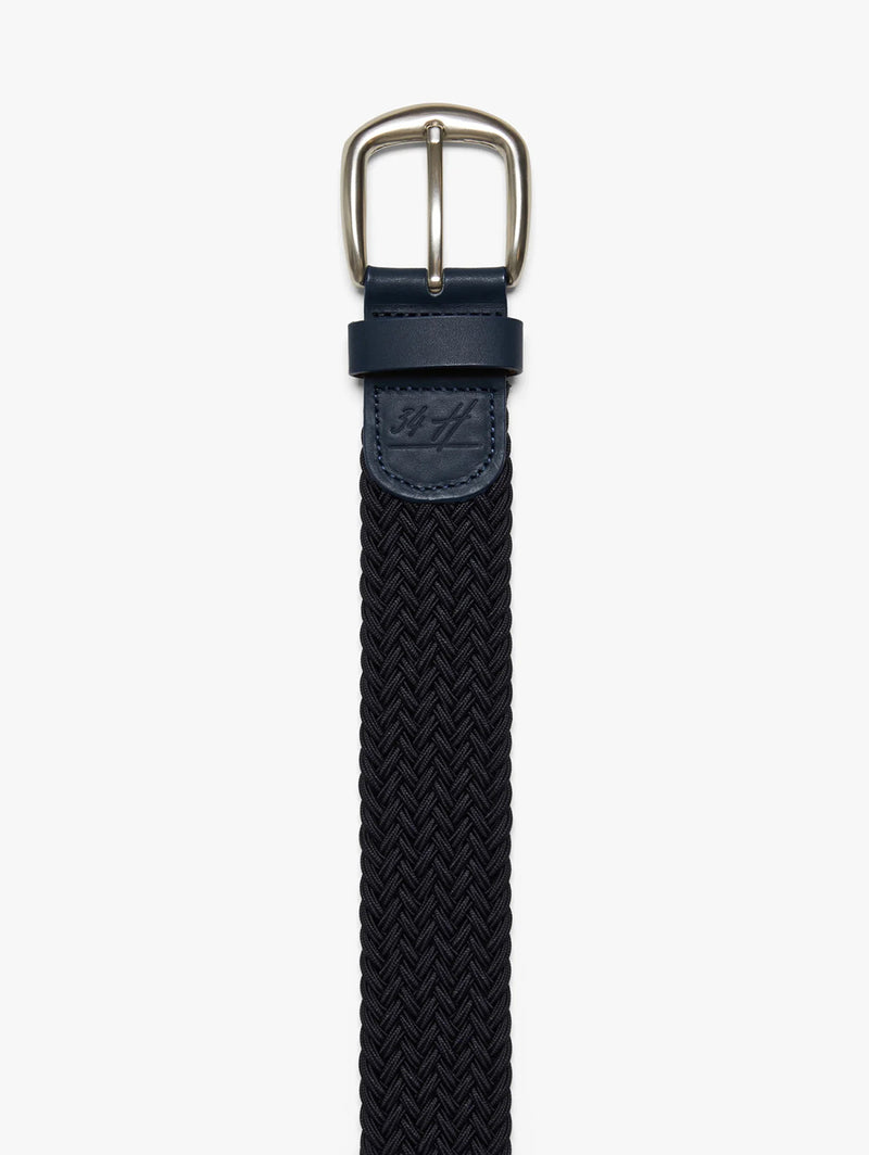 Braided Elastic Belt - Navy Blue-34 HERITAGE-Over the Rainbow