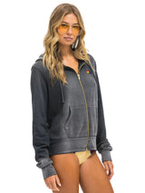 Essential Zip Hoodie - Faded Smoke-AVIATOR NATION-Over the Rainbow