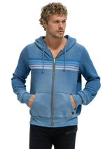 5 Stripe Zip Hoodie - Faded Water-AVIATOR NATION-Over the Rainbow