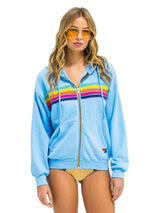 5 Stripe Zip Hoodie - Sky/Rainbow-AVIATOR NATION-Over the Rainbow