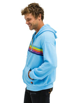 5 Stripe Zip Hoodie - Sky/Rainbow-AVIATOR NATION-Over the Rainbow