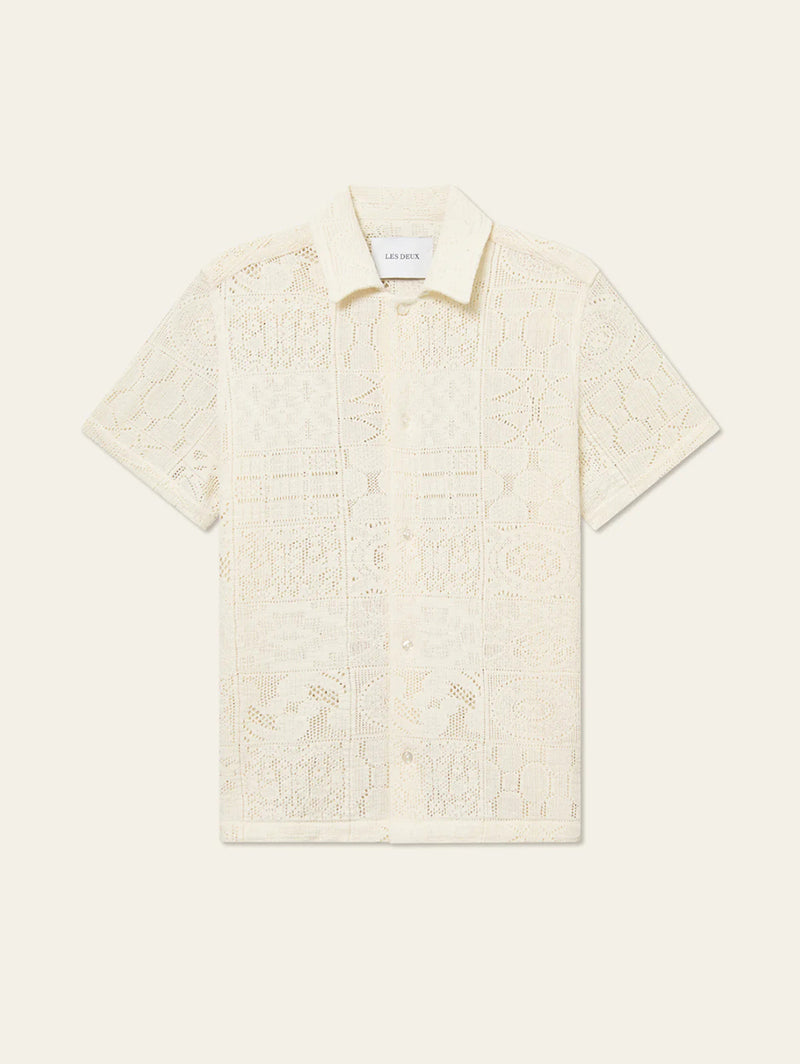 Hector Lace Short Sleeve Shirt - Ivory-LES DEUX-Over the Rainbow