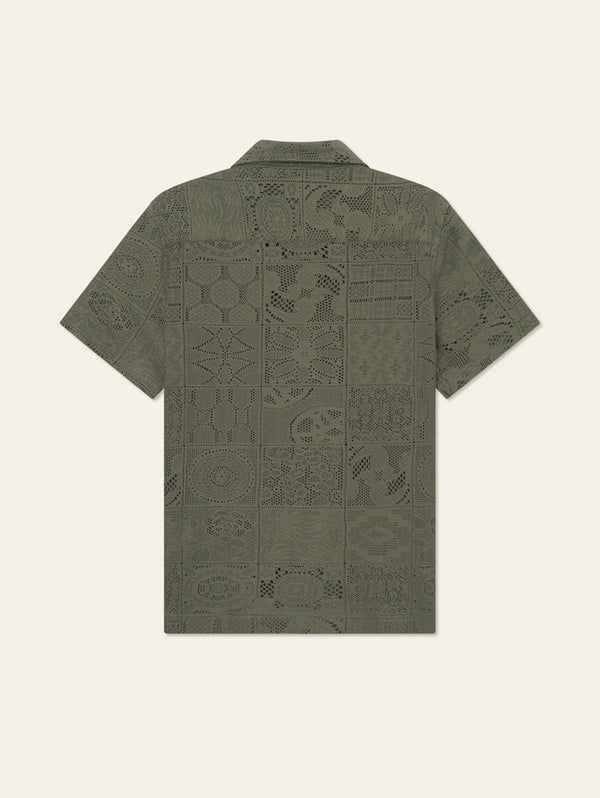 Hector Lace Short Sleeve Shirt - Olive Night-LES DEUX-Over the Rainbow