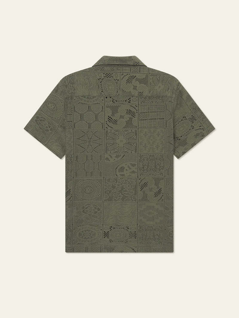 Hector Lace Short Sleeve Shirt - Olive Night-LES DEUX-Over the Rainbow