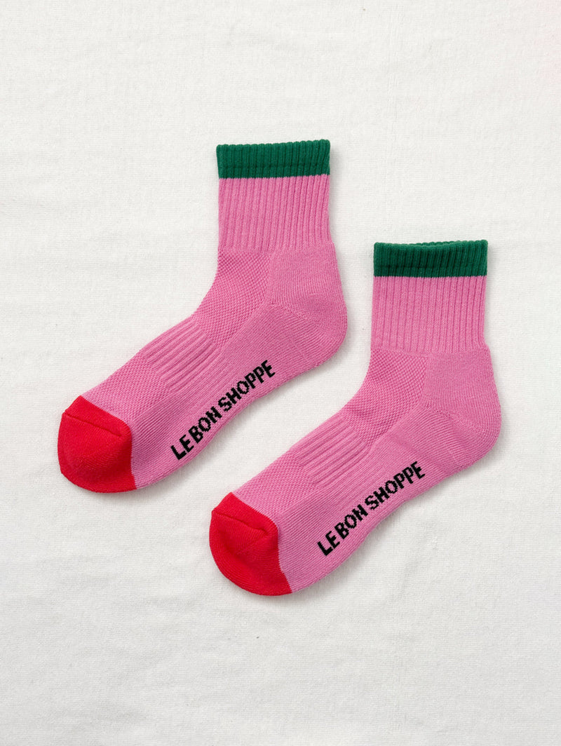 Color Block Girlfriend Socks - Rose Green