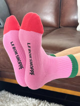 Color Block Girlfriend Socks - Rose Green