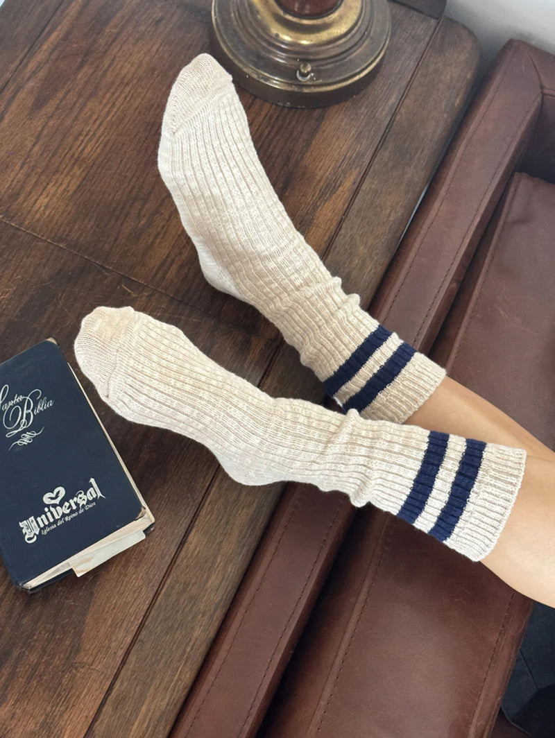 Cottage Varsity Socks - Oatmeal