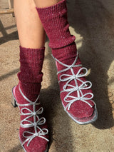 Winter Sparkle Socks - Wine-LE BON SHOPPE-Over the Rainbow