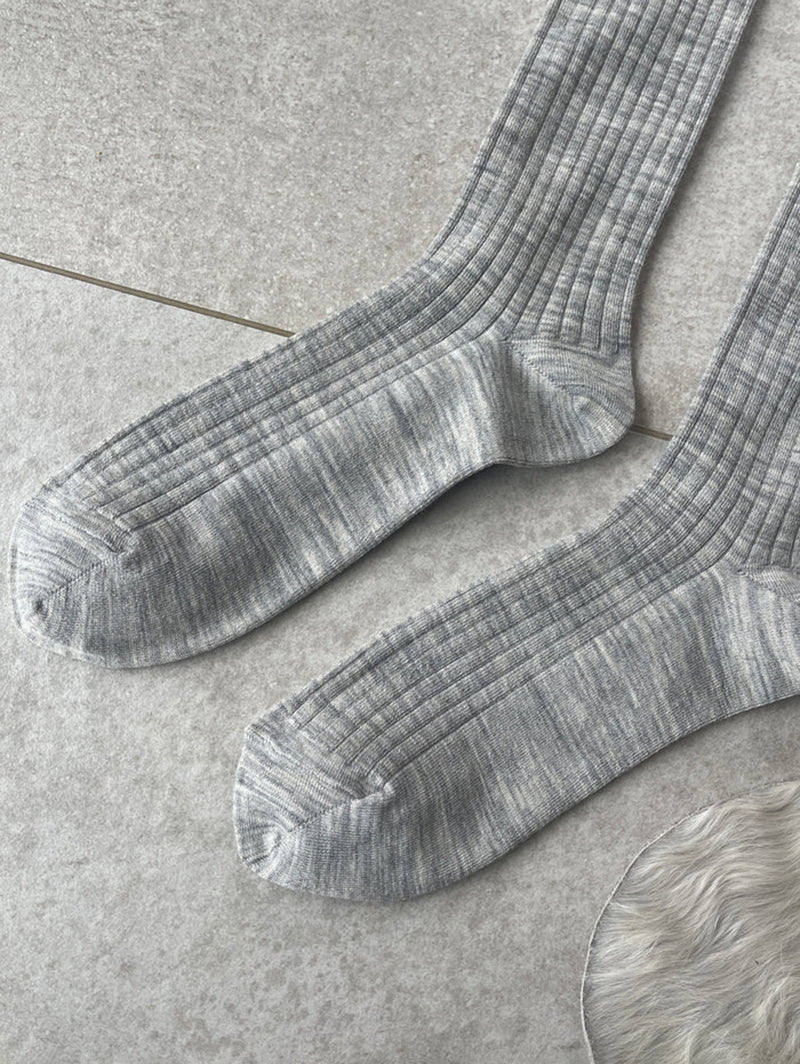 Schoolgirl Socks - Grey Melange-LE BON SHOPPE-Over the Rainbow