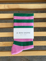 Wally Socks - Wide Pink Stripe