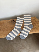 Wally Socks - Wide Grey Stripe