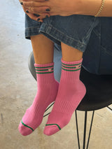 Embroidered Girlfriend Socks - Rose Pink + Heart-LE BON SHOPPE-Over the Rainbow