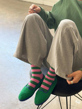 Wally Socks - Wide Pink Stripe