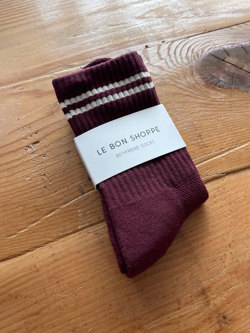 Boyfriend Socks - Maroon